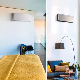 Ambiance salon : Salon moderne avec climatisation split murale.